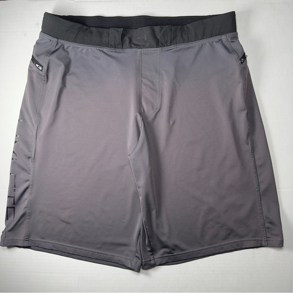 HYLETE Shorts Men XL 11" Athletic Zip Pocket Gray Drawstring Gym Train Workout - Picture 8 of 9